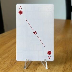 Chanel Collectible Playing Card “Red Camilla Flower” Ace! With Display Stand!